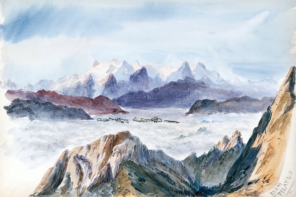Iselle from Mount Pilatus from Splendid Mountain Watercolours Sketchbook art print by John Singer Sargent for $57.95 CAD