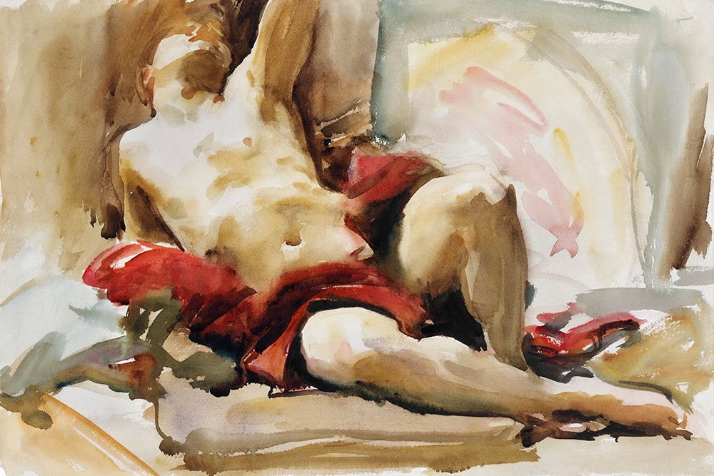 Man with Red Drapery art print by John Singer Sargent for $57.95 CAD