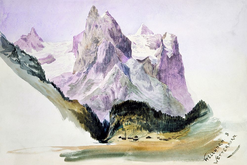 Wellhorn and Wetterhorn from Brunig art print by John Singer Sargent for $57.95 CAD