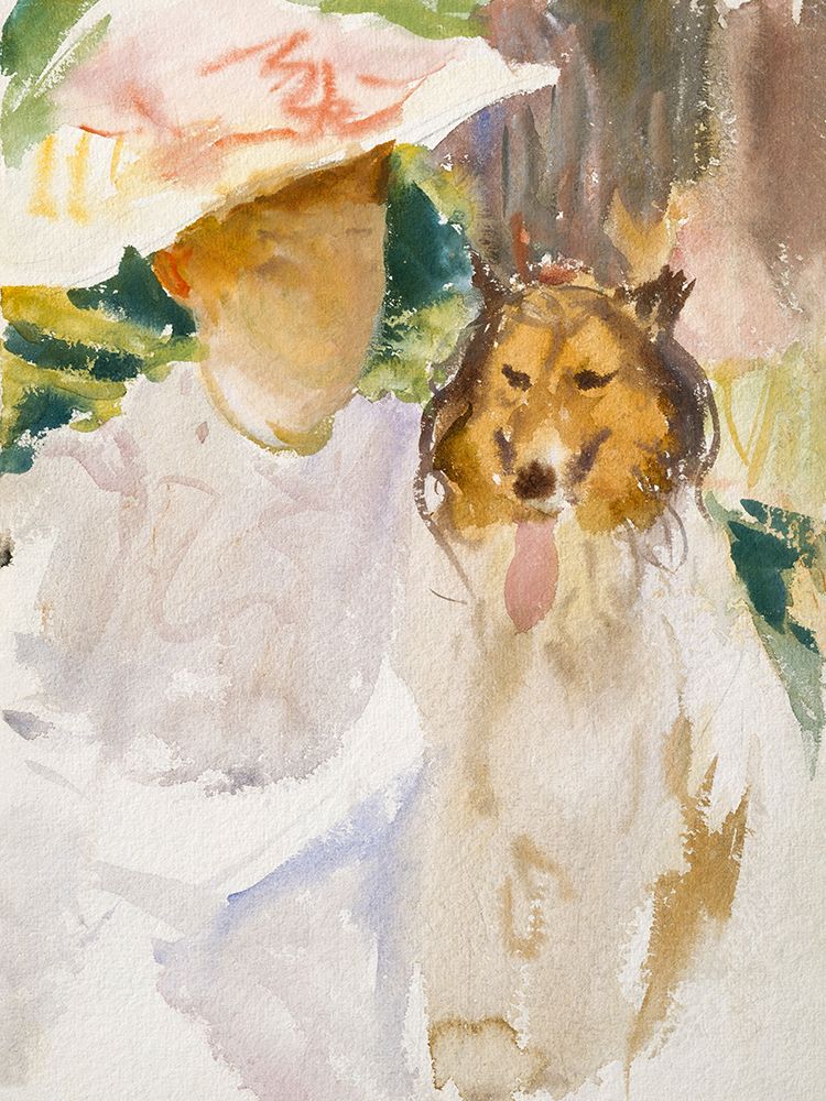 Woman with Collie art print by John Singer Sargent for $57.95 CAD
