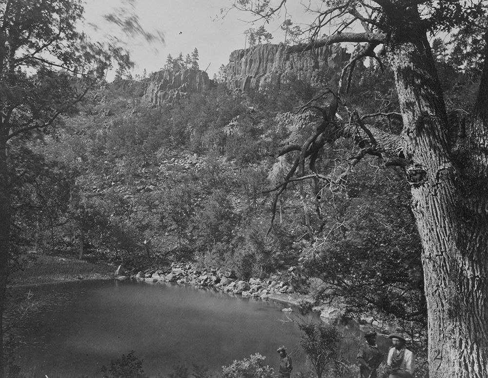 View on Apache Lake-Sierra Blanca Range-Arizona art print by Timothy H OSullivan for $57.95 CAD