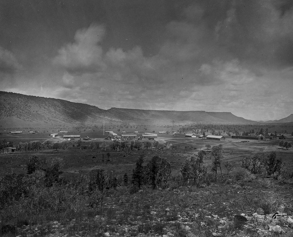 Distant view of Camp Apache-Arizona art print by Timothy H OSullivan for $57.95 CAD
