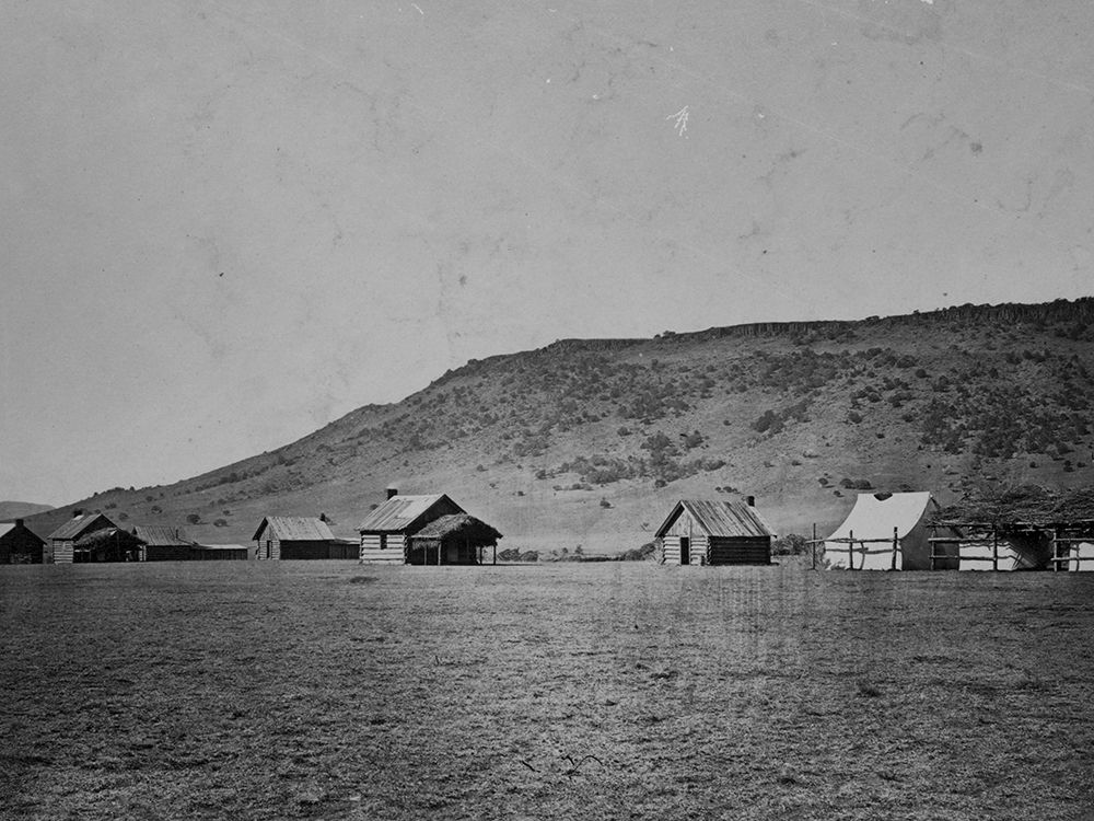 Officers quarters-Camp Apache-Arizona art print by Timothy H OSullivan for $57.95 CAD