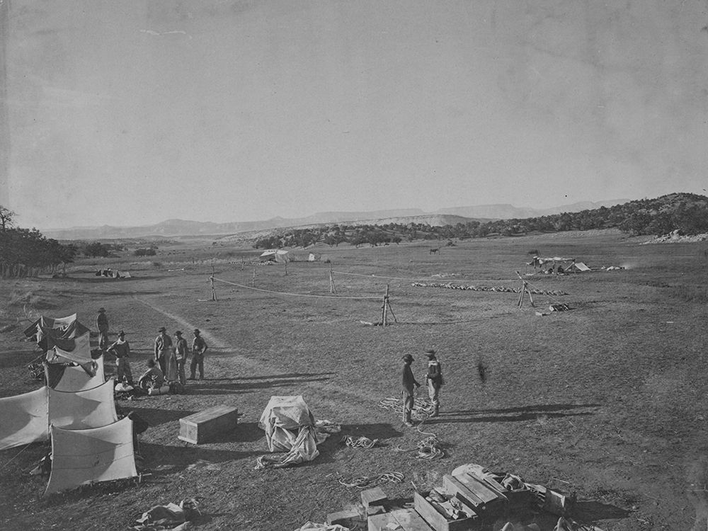 Survey camp near Fort Wingate-New Mexico 1873 art print by Timothy H OSullivan for $57.95 CAD