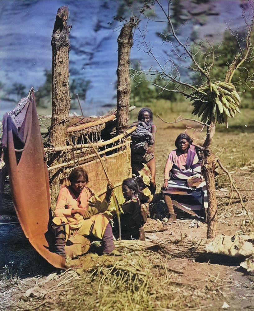Aboriginal life among the Navajoe Indians. Near old Fort Defiance-New Mexico Color art print by Timothy H OSullivan for $57.95 CAD
