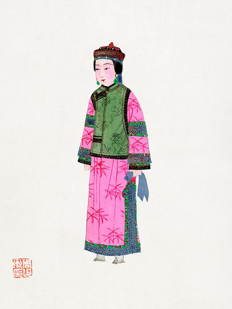 Lady in dress with winter hat art print by Vintage Chinese Clothing for $57.95 CAD