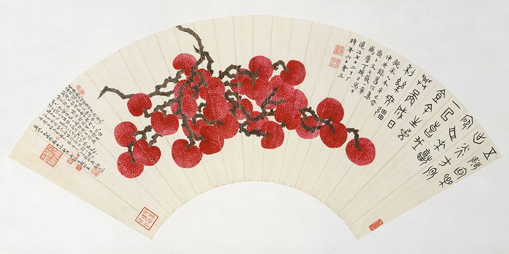 Lychees on a Chinese Fan art print by Ding Fuzhi for $57.95 CAD