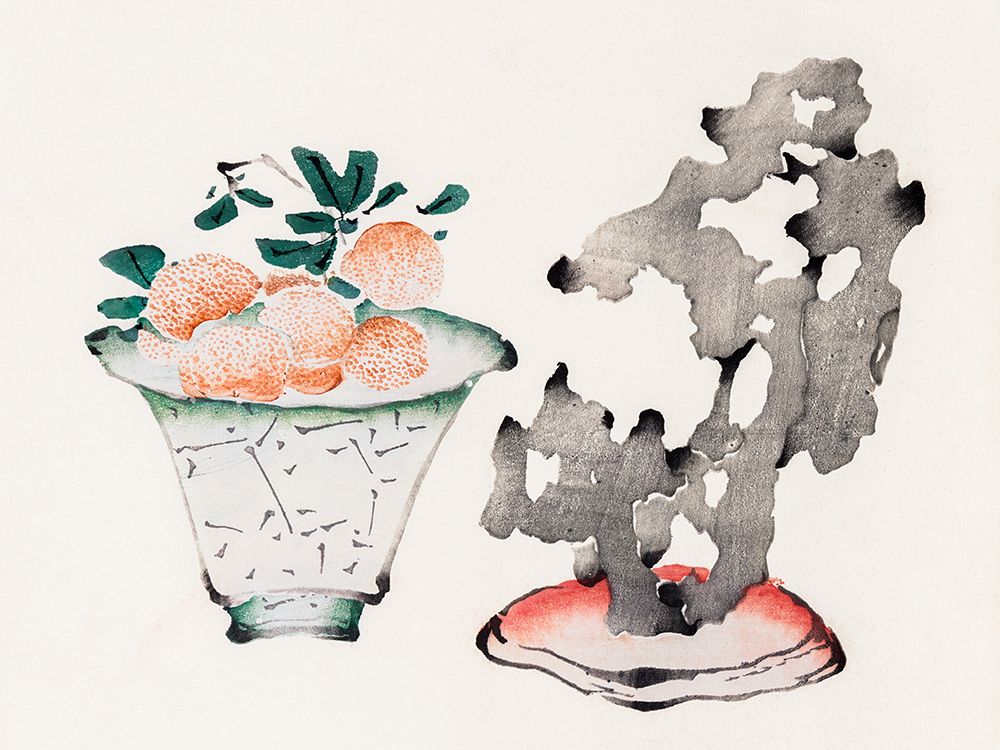 Page from Shi Zhu Zhai with Vase art print by Hu Zhengyan for $57.95 CAD