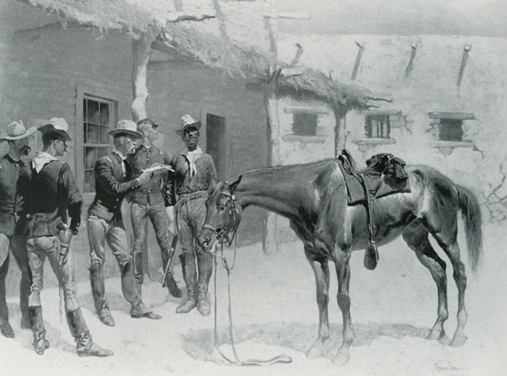 Arrival of a Courier-Sketch art print by Frederic Remington for $57.95 CAD