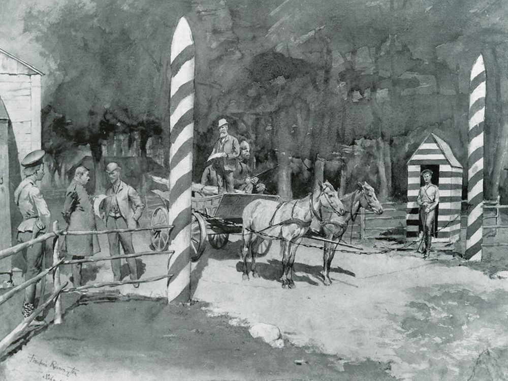 Frontier Guard and Custom House-Sketch art print by Frederic Remington for $57.95 CAD