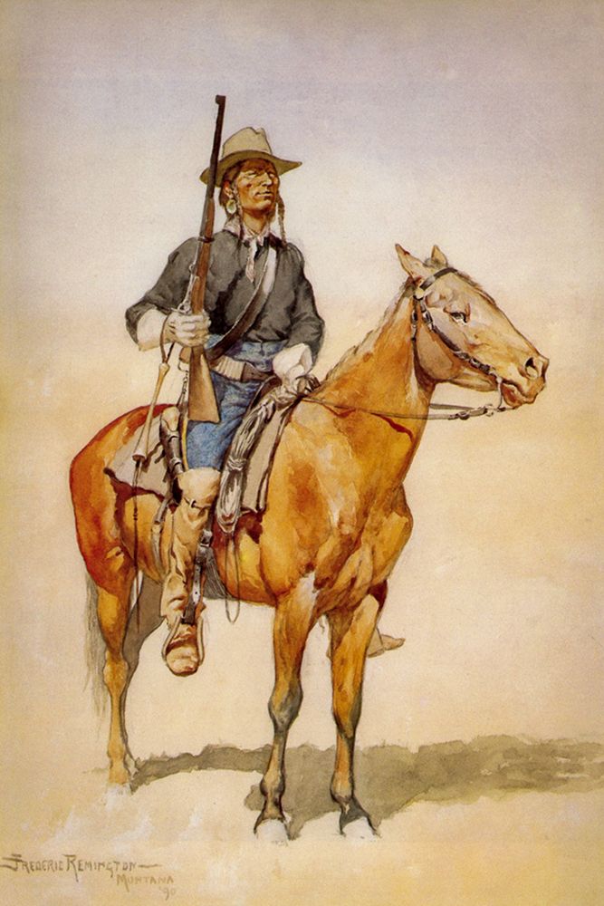 Indian Soldiers in the Crow Scout Corps art print by Frederic Remington for $57.95 CAD