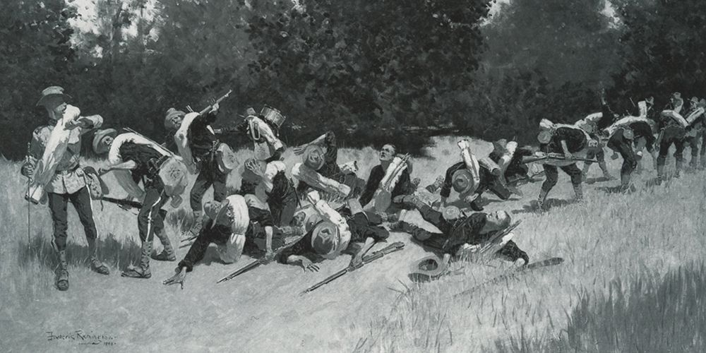 The Scream of Shrapnel-Sketch art print by Frederic Remington for $57.95 CAD