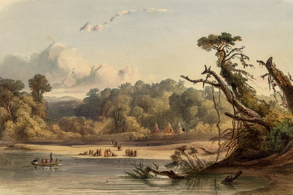 Punca Indians encamped on the banks of the Missouri art print by Karl Bodmer for $57.95 CAD