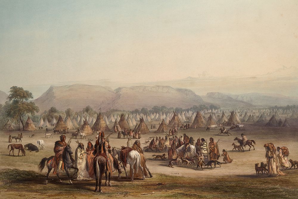Camp of the Piekann Indians art print by Karl Bodmer for $57.95 CAD