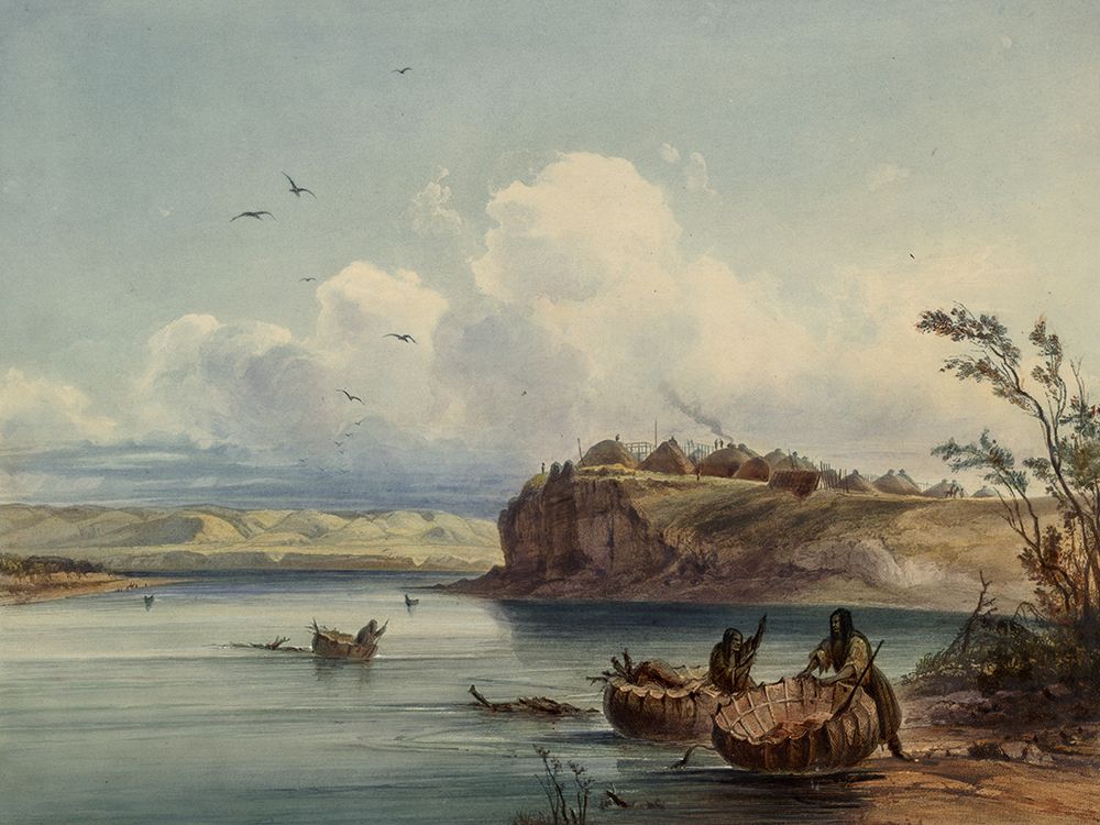A Mandan village art print by Karl Bodmer for $57.95 CAD