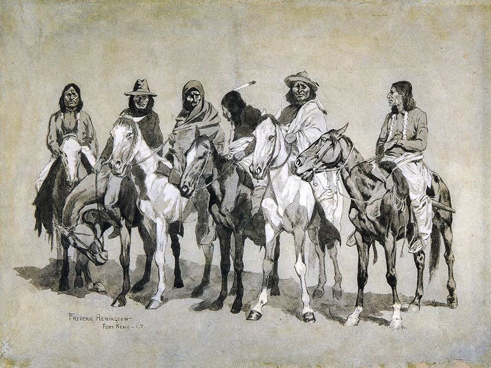 Waiting For The Beef Issue art print by Frederic Remington for $57.95 CAD