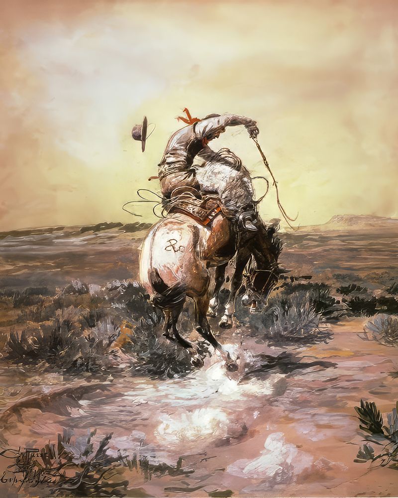 A Slick Rider art print by Charles Marion Russell for $57.95 CAD