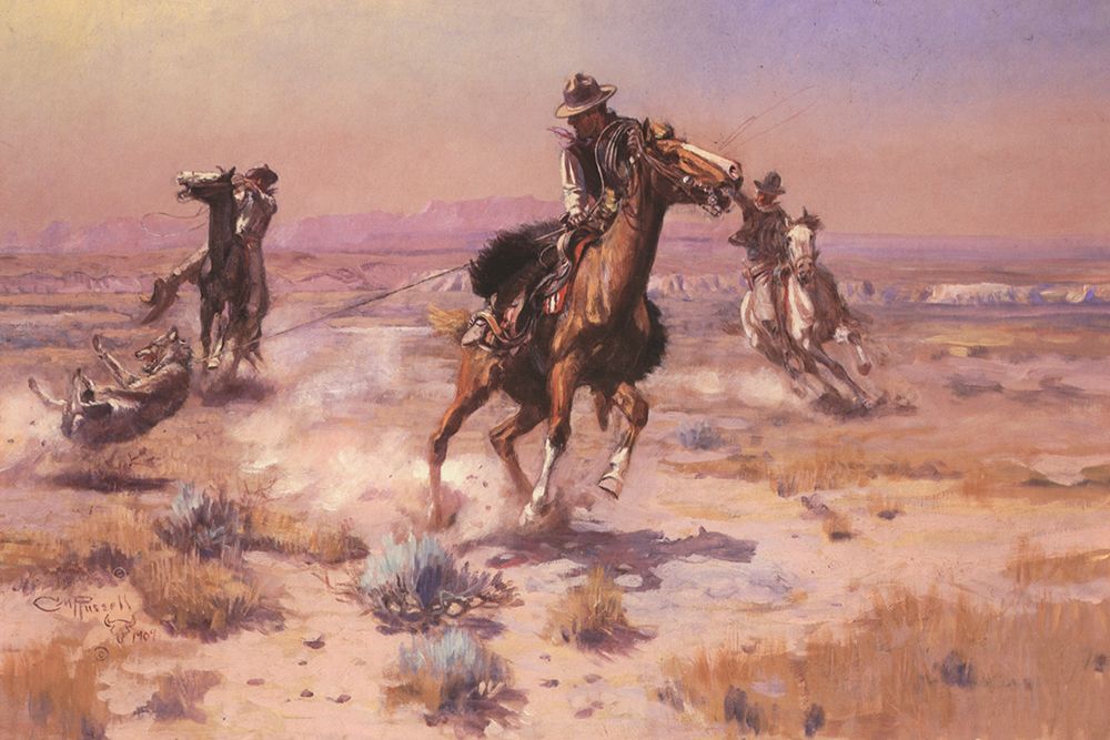 At Ropes End art print by Charles Marion Russell for $57.95 CAD
