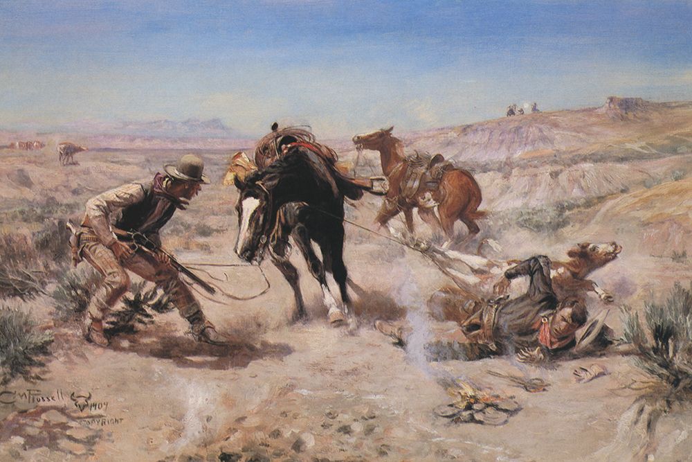 The Cinch Ring art print by Charles Marion Russell for $57.95 CAD