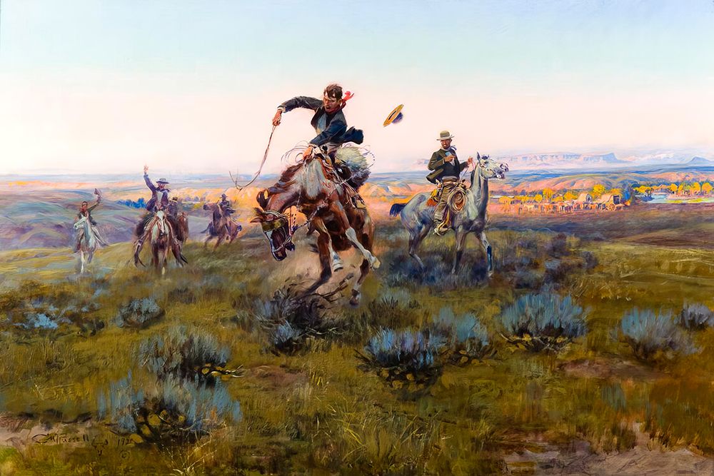 A Bad One art print by Charles Marion Russell for $57.95 CAD