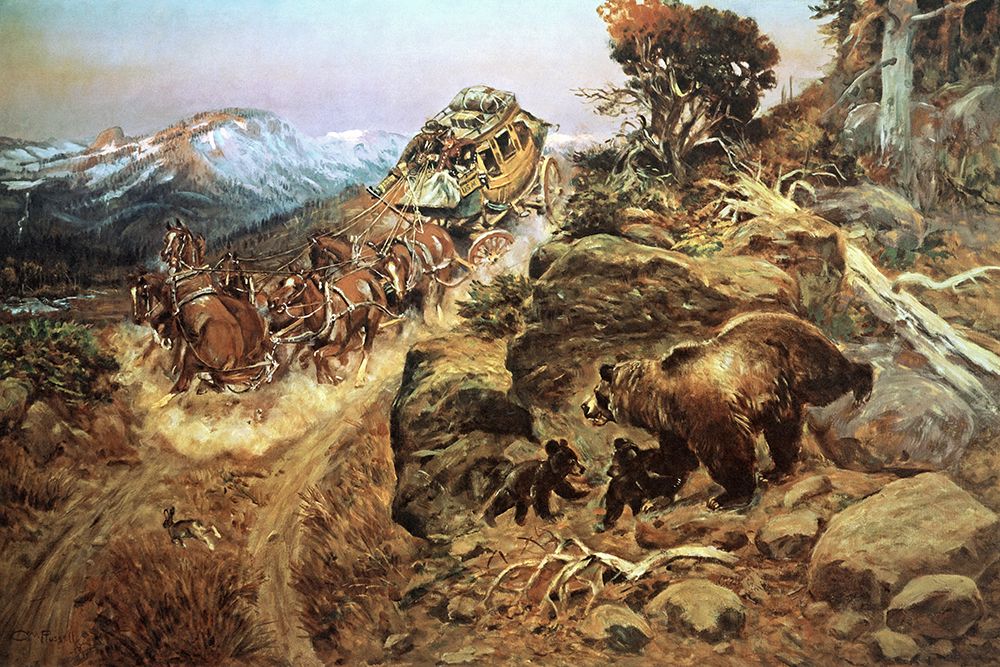 Bruin Not Bunny Turned the Leaders art print by Charles Marion Russell for $57.95 CAD
