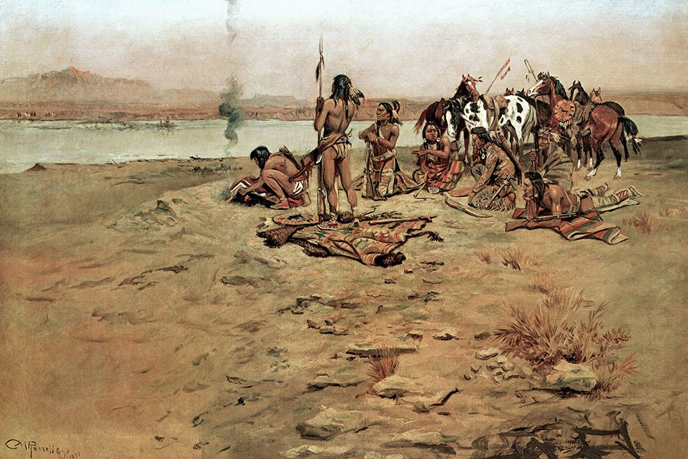 The Signal Fire art print by Charles Marion Russell for $57.95 CAD