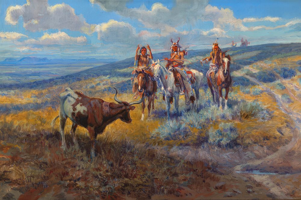 White Mans Buffalo art print by Charles Marion Russell for $57.95 CAD