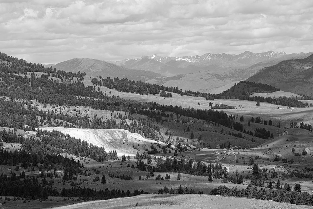 Mammoth Hot Springs from Bunsen Peak, Yellowstone National Park art print by Neal Herbert for $57.95 CAD