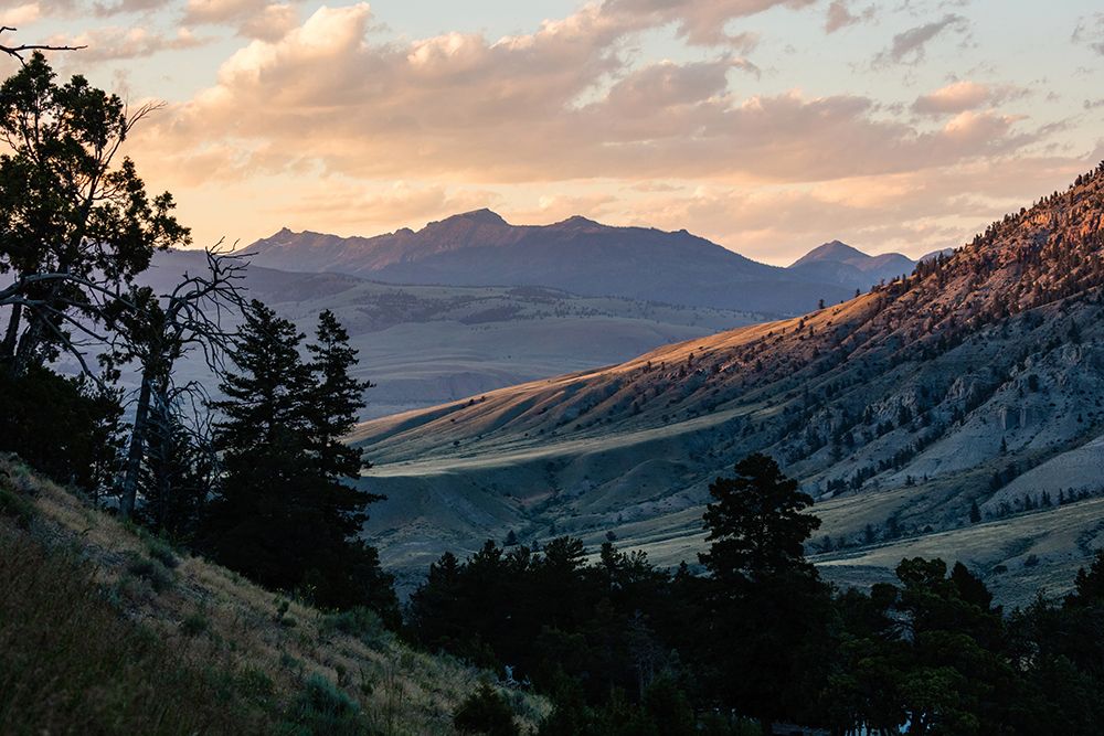 Monitor Peak Sunset from Mammoth Hot Springs, Yellowstone National Park art print by The Yellowstone Collection for $57.95 CAD