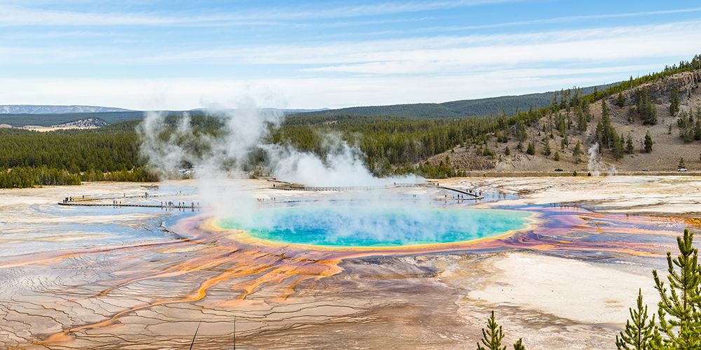 View from the Grand Prismatic Overlook Trail, Yellowstone National Park art print by The Yellowstone Collection for $57.95 CAD