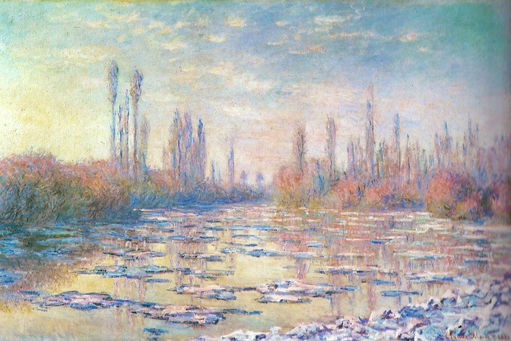 Floating ice on Seine 1880 art print by Claude Monet for $57.95 CAD