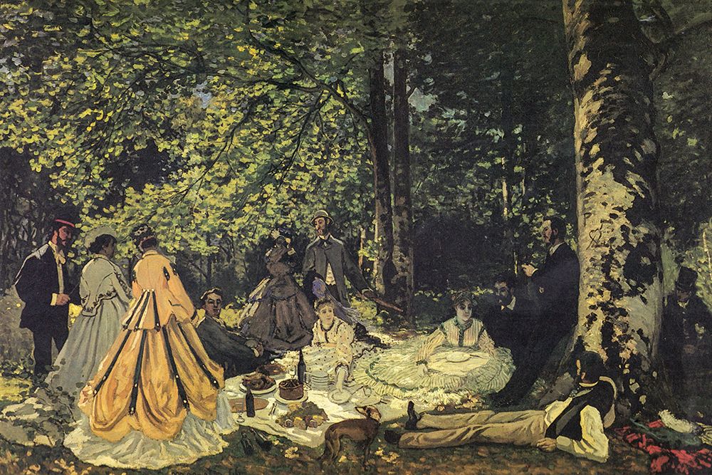 Luncheon on the grass study 1865 art print by Claude Monet for $57.95 CAD