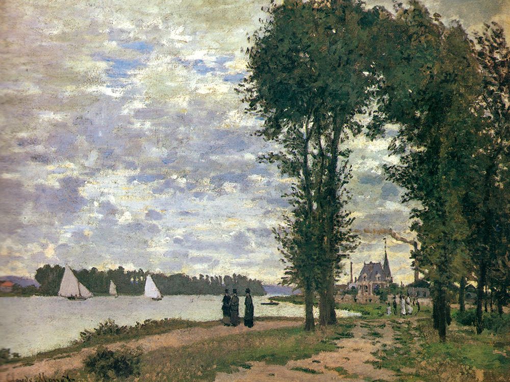 Promenade along the Seine 1872 art print by Claude Monet for $57.95 CAD