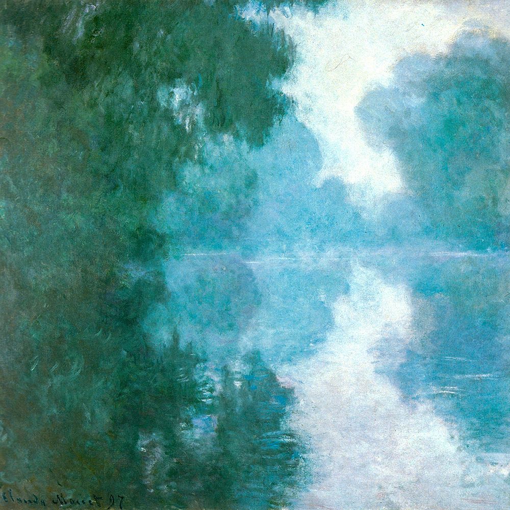 Seine at Giverny-morning mists 1897 art print by Claude Monet for $57.95 CAD