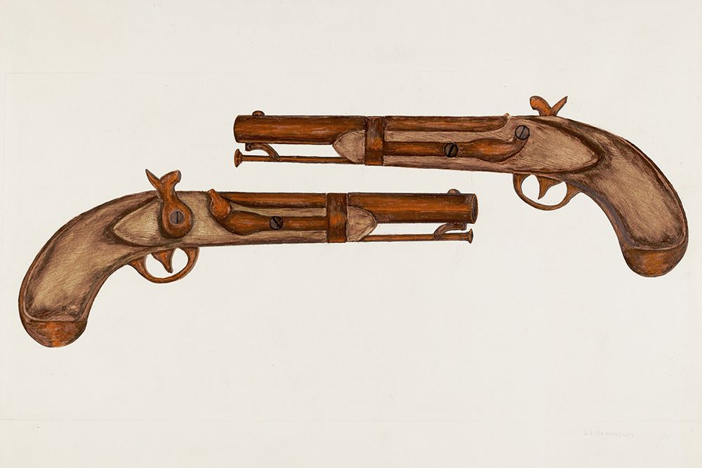 Cap and Ball Revolver 1937 art print by LeRoy Robinson for $57.95 CAD
