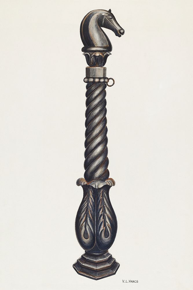 Cast Iron Hitching Post 1941 art print by V.L. Vance for $57.95 CAD