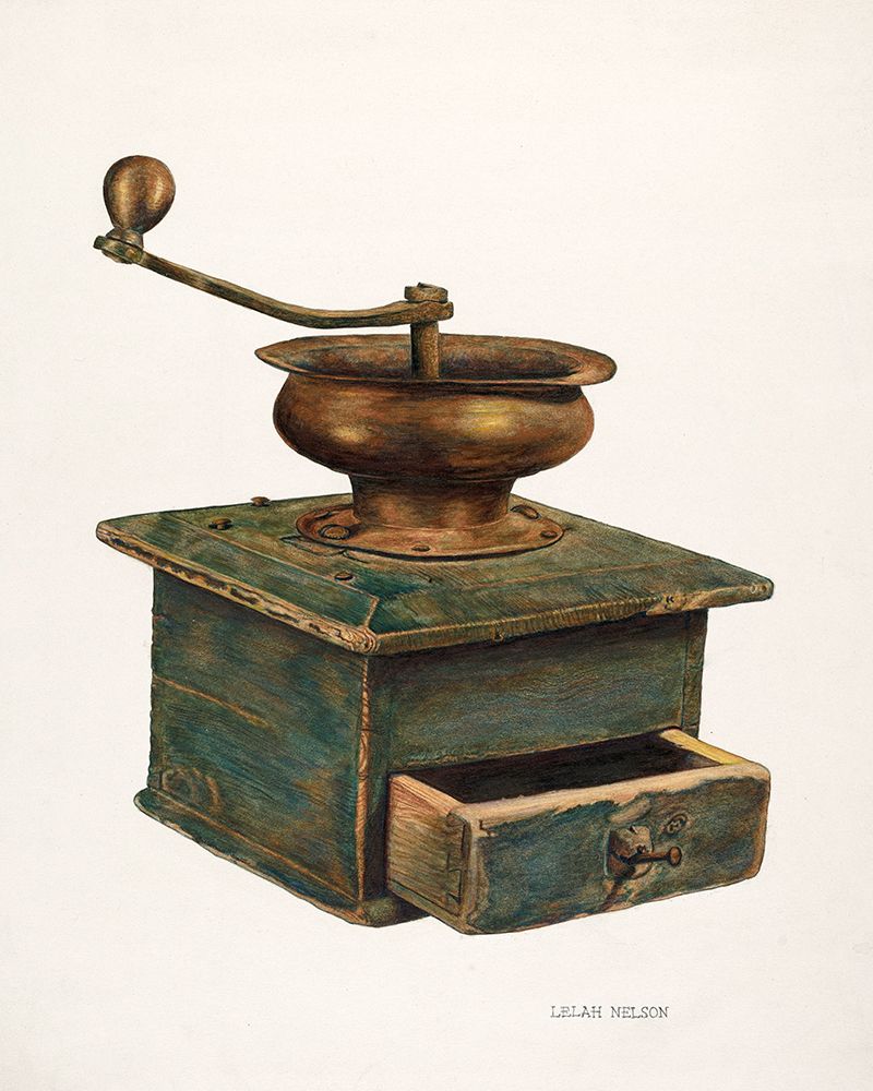 Coffee Mill 1940 art print by Lelah Nelson for $57.95 CAD