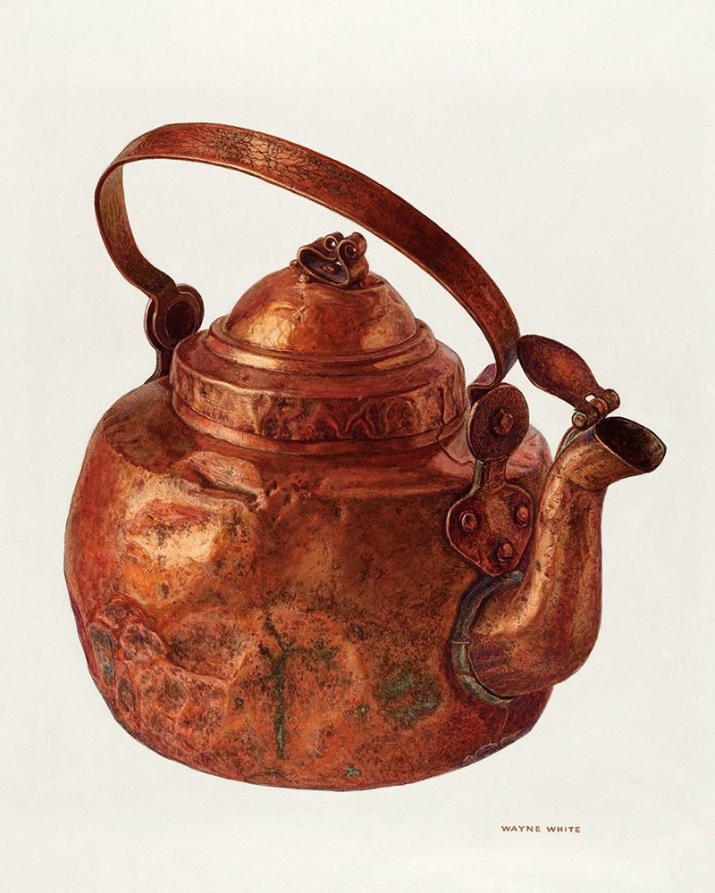 Copper Tea Kettle 1940 art print by Wayne White for $57.95 CAD
