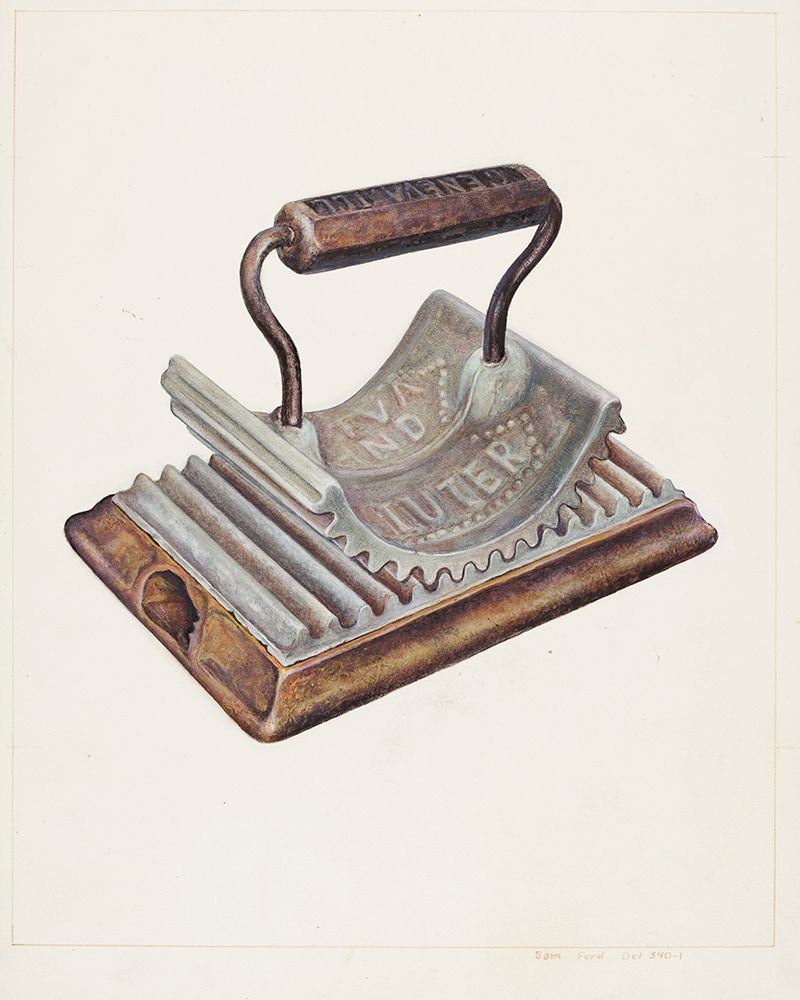 Hand Fluting Iron 1938 art print by Samuel W. Ford for $57.95 CAD