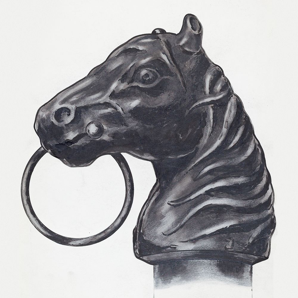 Horse Head Hitching Post 1936 art print by C.H. Hastings for $57.95 CAD