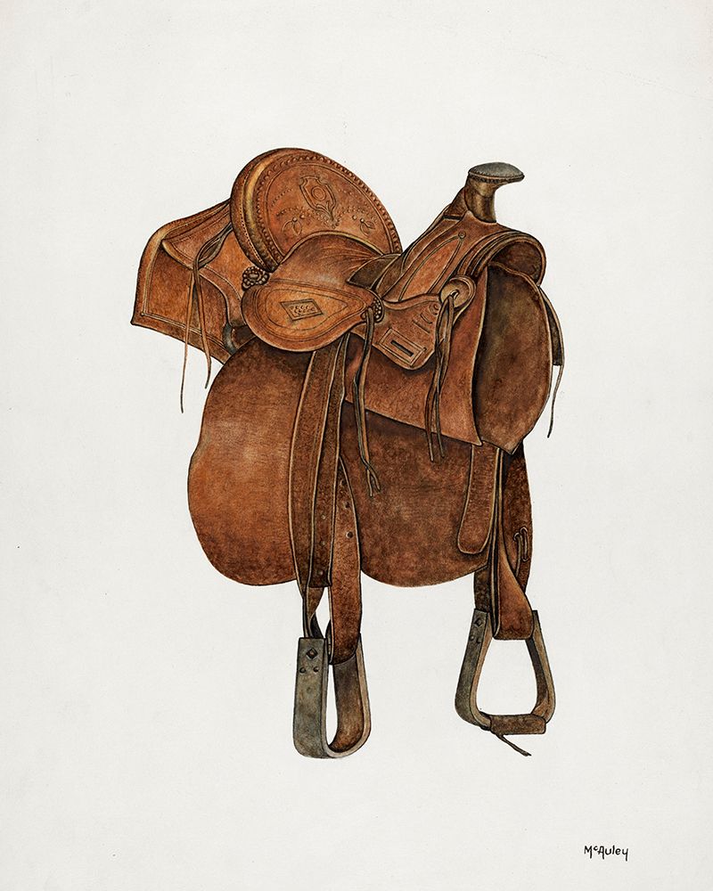 Leather Saddle 1940 art print by William McAuley for $57.95 CAD