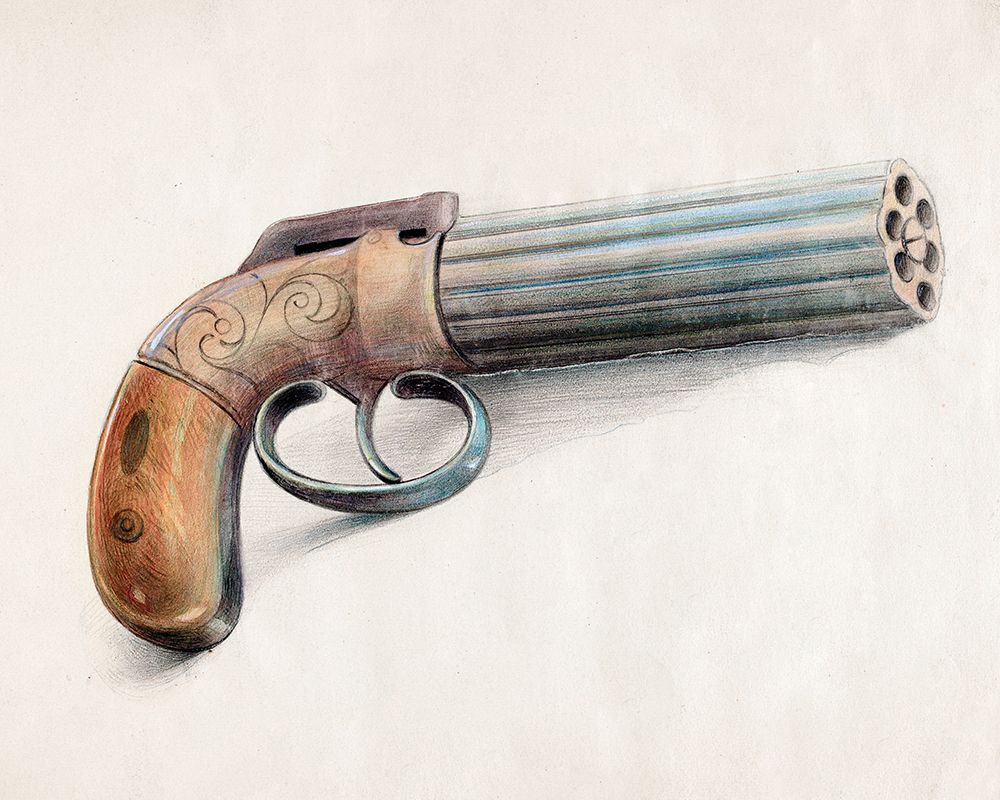 Revolving Pistol 1936 art print by Erwin Schwabe for $57.95 CAD