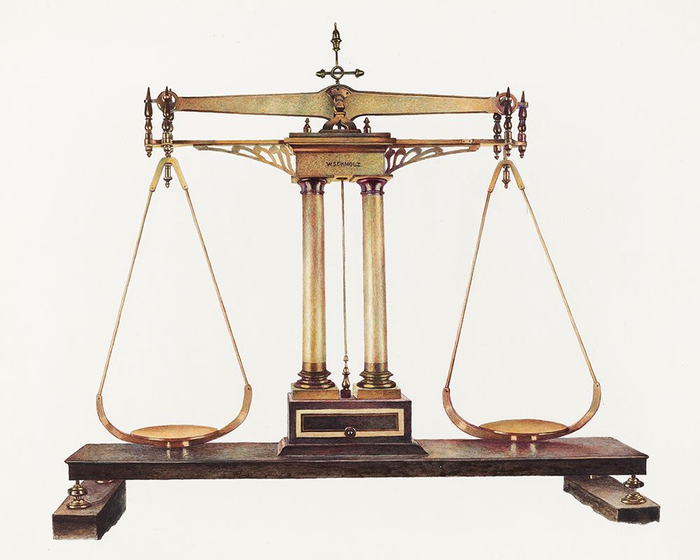 Scales for Weighing Gold 1940 art print by Robert W.R. Taylor for $57.95 CAD
