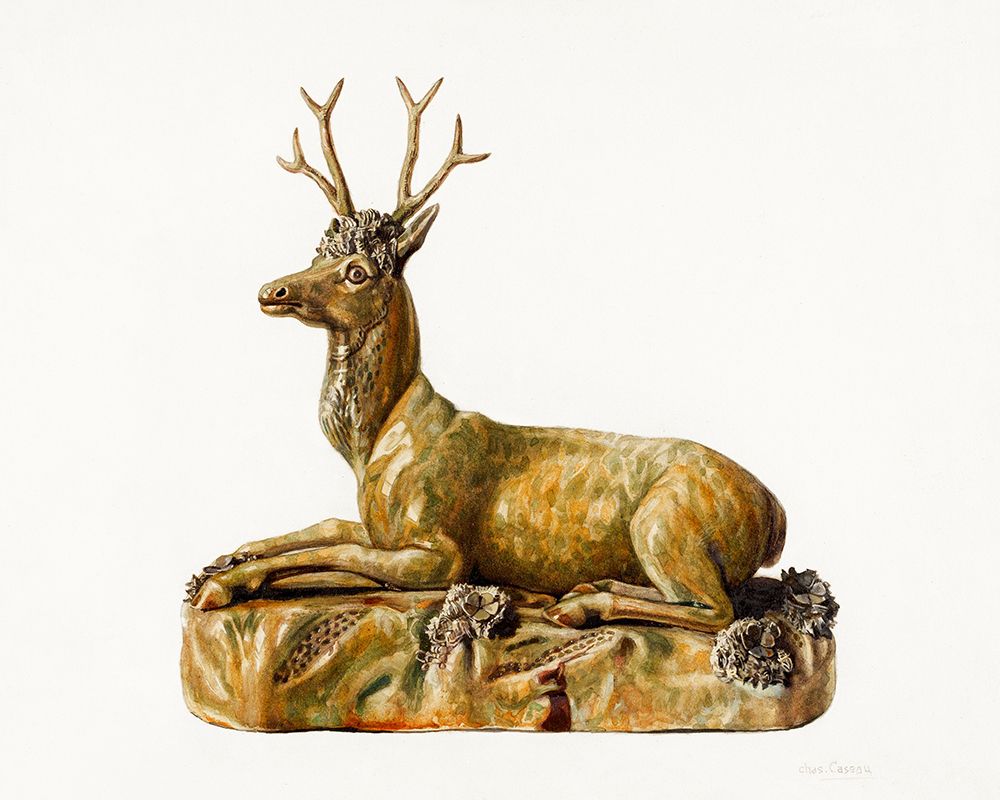 Stag Statuette 1935 art print by Caseau Charles for $57.95 CAD