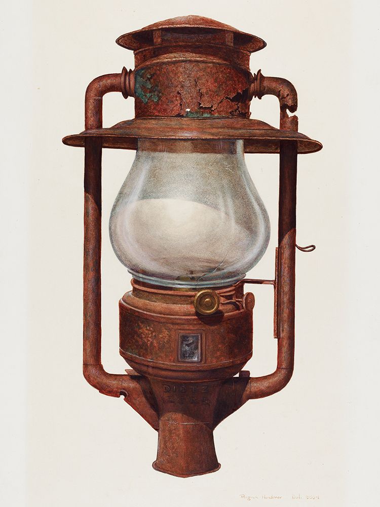 Street Post Lamp 1942 art print by Regina Henderer for $57.95 CAD