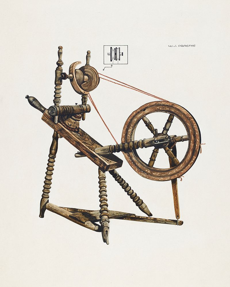 Toy Spinning Wheel 1937 art print by Walter Praefke for $57.95 CAD