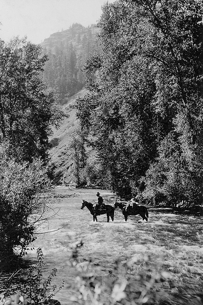 Ranger Crossing the Wenaha River art print by Vintage Photography for $57.95 CAD