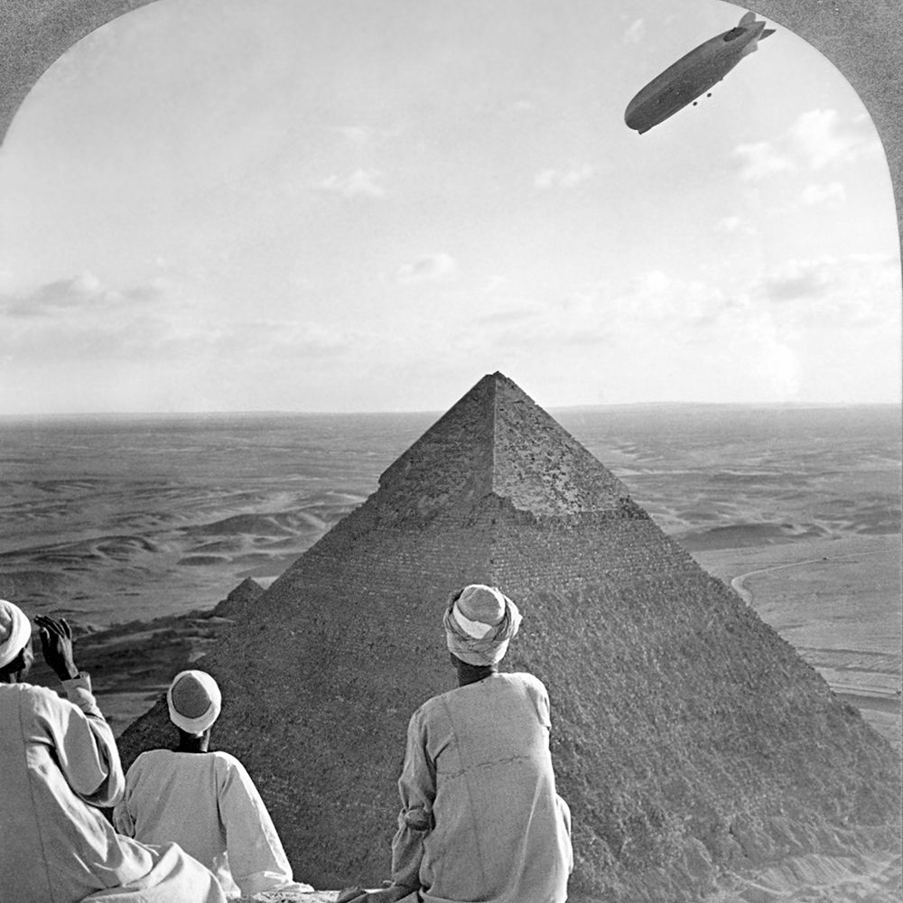 Graf Zeppelin over the Great Pyramid 1931 art print by Vintage Photography for $57.95 CAD
