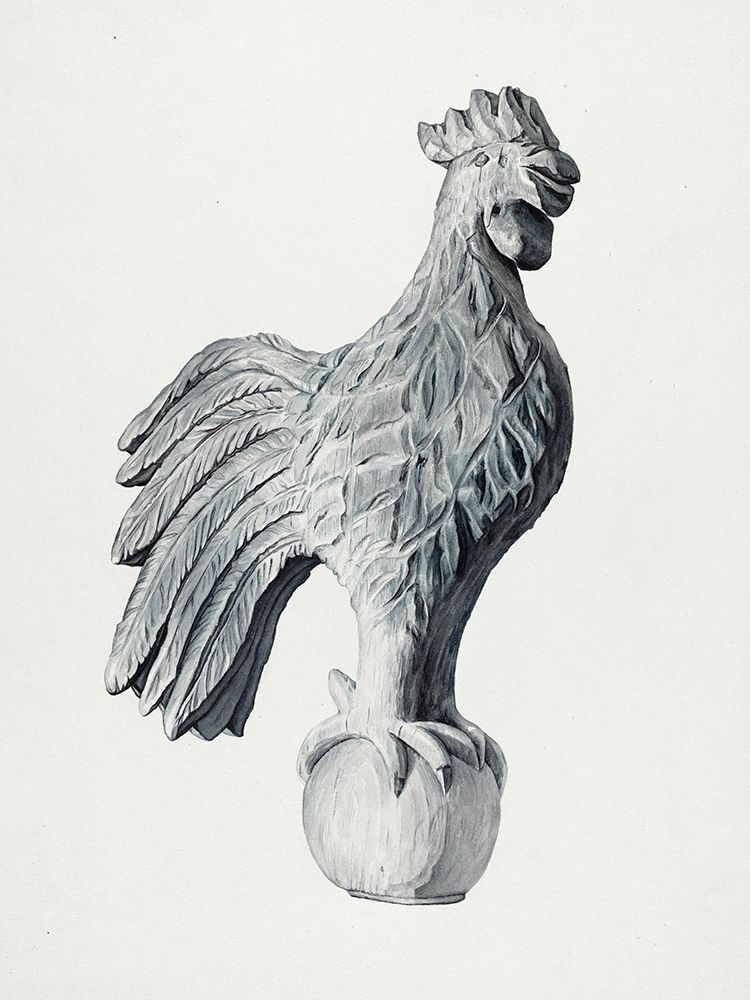 Cock Weather Vane Illustration art print by Flora Merchant for $57.95 CAD