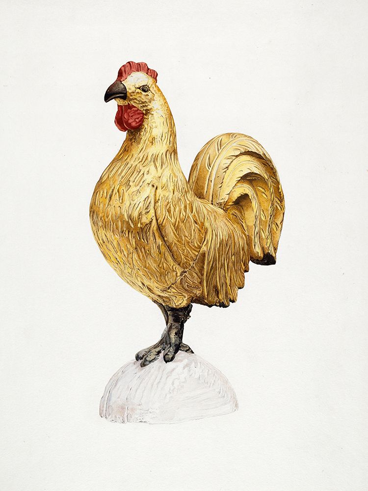 Gilded Wooden Rooster art print by Karl J. Hentz for $57.95 CAD